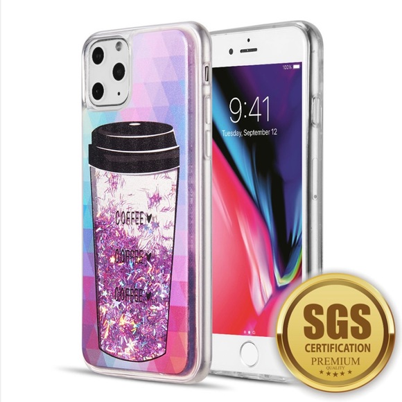 Pink Glitter Coffee Cup Case for iPhone 11 Pro Max - Picture 4 of 5